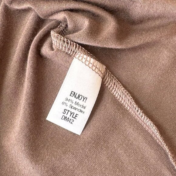 Michael Stars Skirt Sz.M Tan Modal Jersey Wide Waistband Above Knee Neutral - Picture 8 of 11